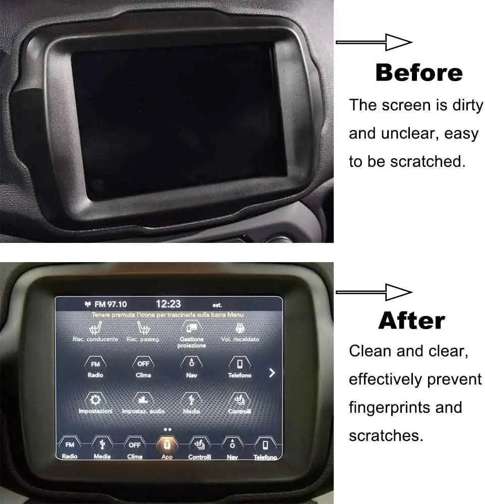 Pour Jeep Renegade Uconnect 8.4 pouces 2018 2019 Film de protection d'écran en verre trempé de Navig