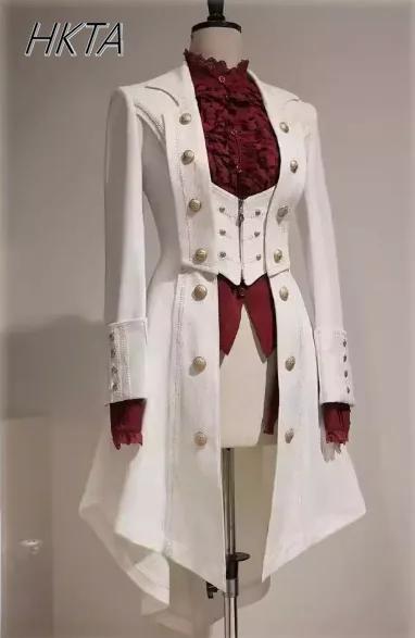 High Sense – Trench-Coat Y2k pour hommes et femmes, Robe gothique foncée, manteaux longs Lolita, vêt