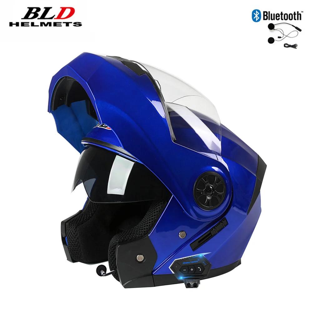 Casque de moto modulaire rabattable, double visière, Bluetooth Safrty, équitation, puzzles complets,