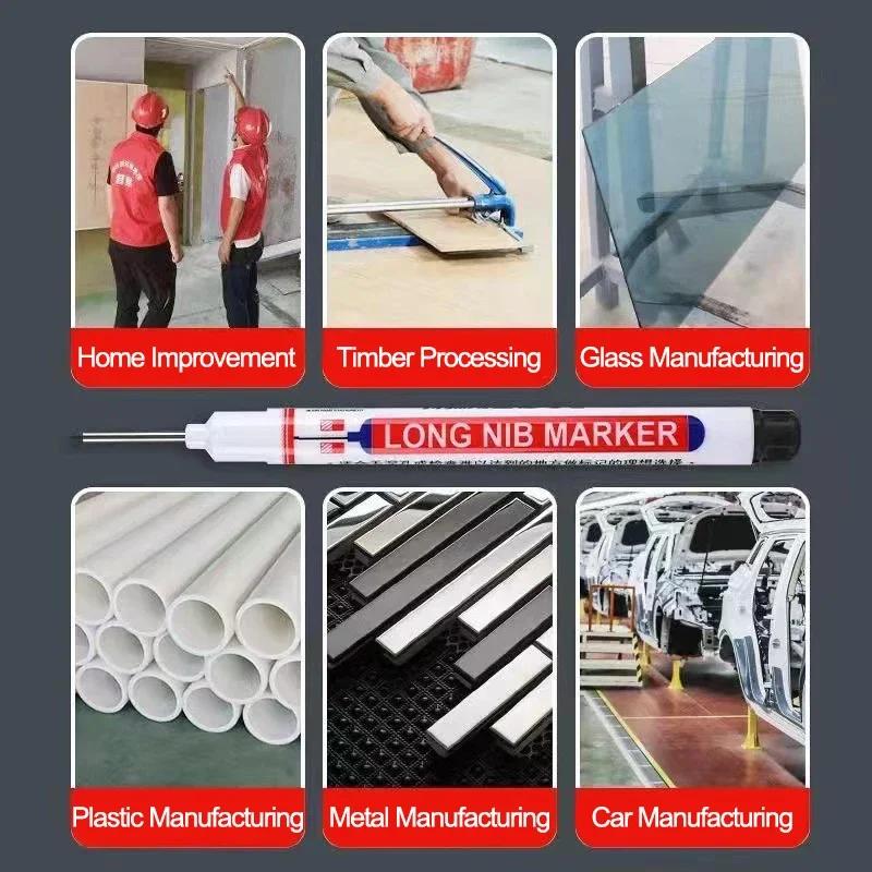 Marqueurs à tête longue à trou profond de 20mm, 8 pièces/ensemble, pour stylo perforant en métal, ét
