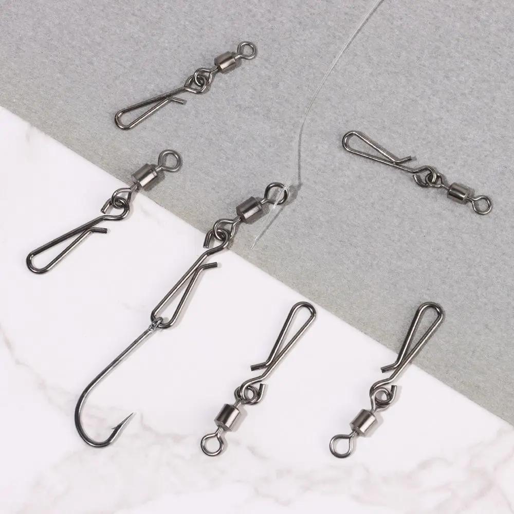 20 pièces/lot 2 # -10 # Connecteur émerillons de pêche, broche de verrouillage, pivotant à pressio