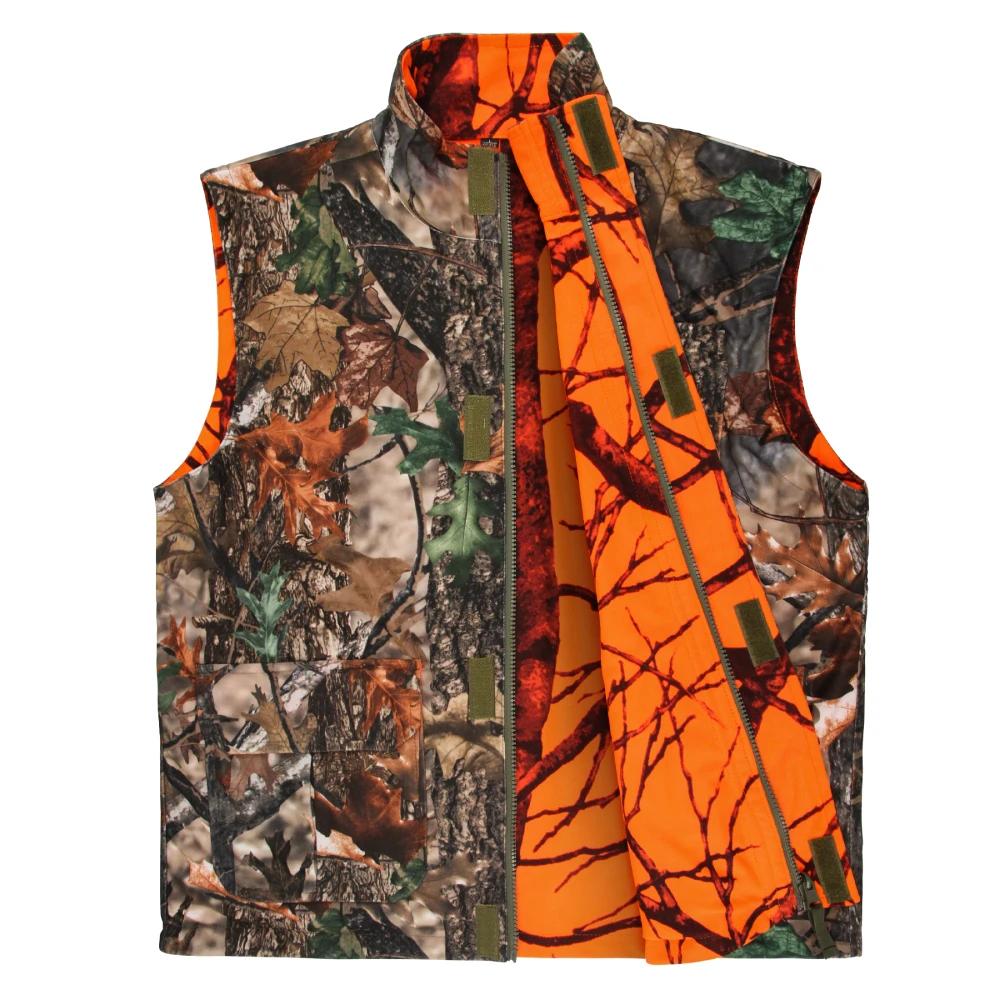 Blouson de chasse en fibre orange pour homme, gilet d'extérieur, manteau de champ respirant, nombreu