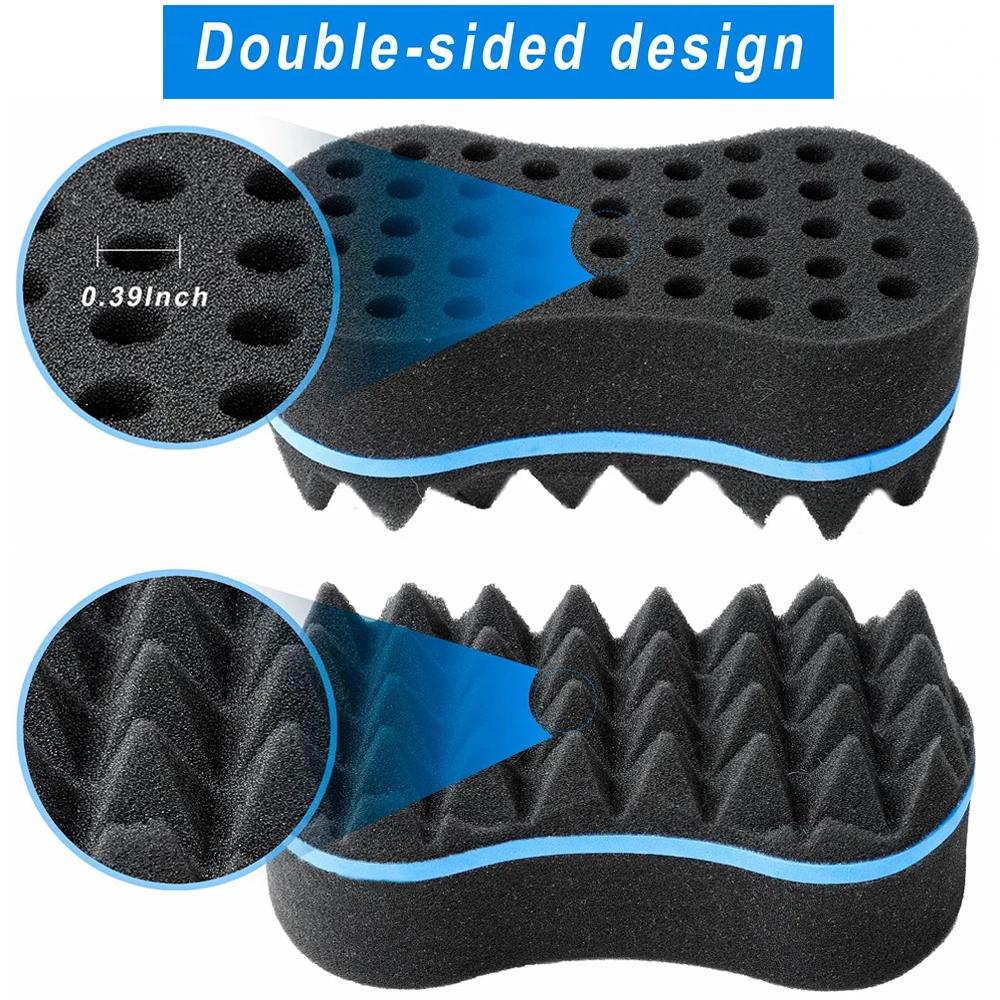 Ensemble d'éponges à cheveux torsadées magiques 3 pièces/ensemble, brosse éponge à gros trous pour c