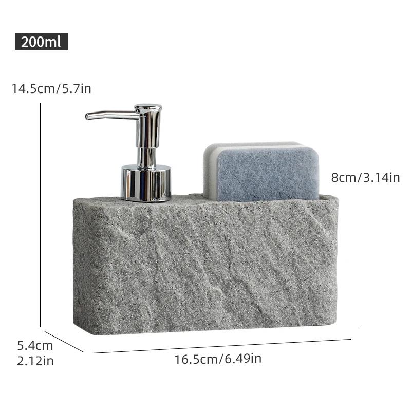 Distributeur de savon avec éponge pour évier de cuisine et salle de bain, distributeur de savon liqu