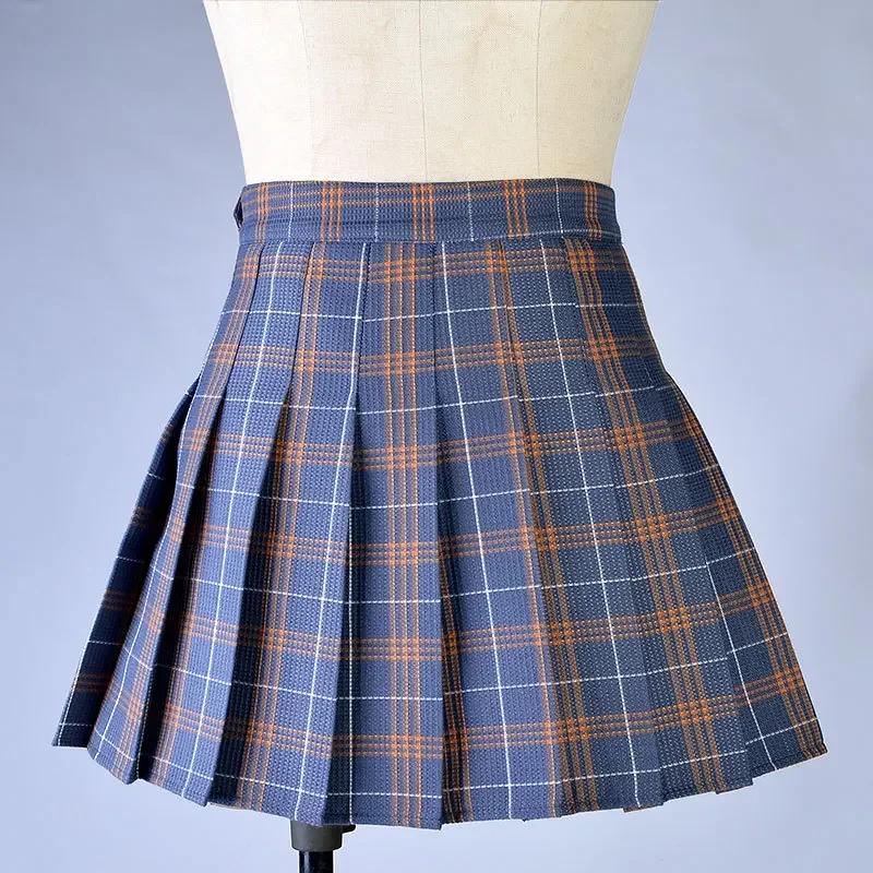 Jupe plissée Harajuku 0 pour femmes, Style Preppy, à carreaux, Mini uniformes scolaires japonais mig