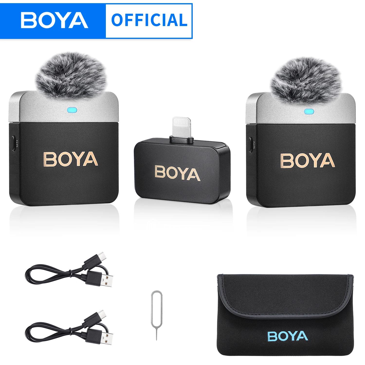 BOYA BY-M1V Microphone à condensateur Lavalier sans fil pour iPhone Android Smartphone caméra PC de