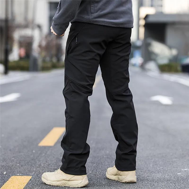 Pantalon tactique en polaire Softshell pour homme, coupe-vent, chaud, imperméable, pour randonnée en