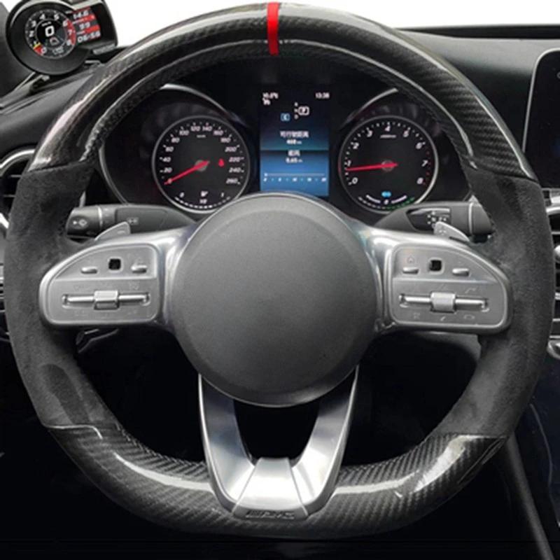 Juste de volant de voiture en daim tressé, accessoires de voiture, Mercedes-Benz Classe S W222 GLC C