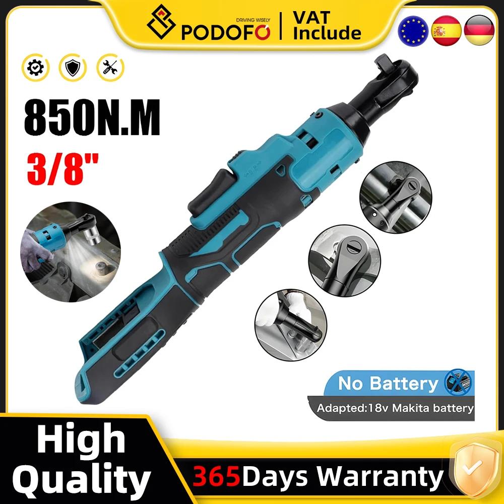 Podofo 3/8 "clé à cliquet 850N.M tournevis sans fil électrique cliquet retrait vis écrou outil de ré