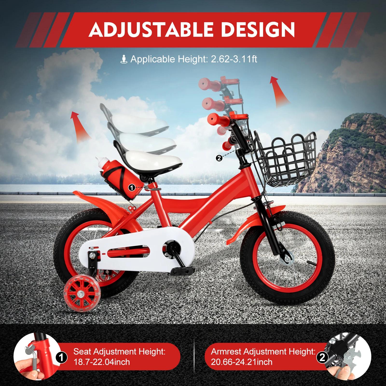 Vélo pour enfants garçons filles vélo pour tout-petits hauteur réglable vélo pour enfants avec panie