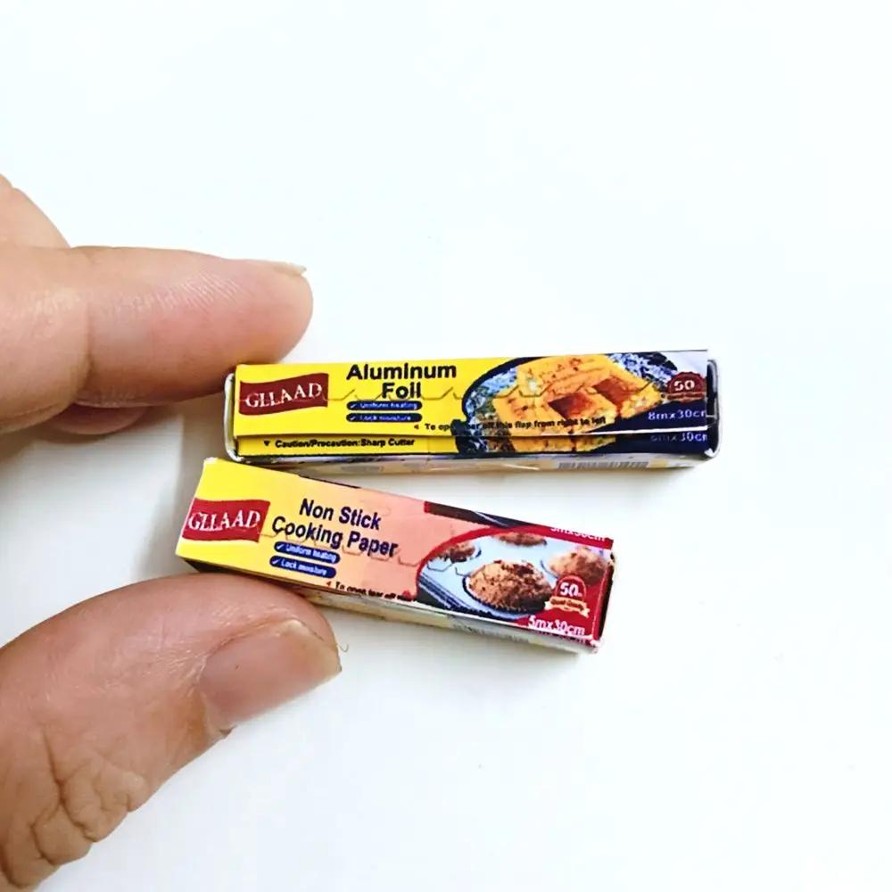 Maison de poupée Miniature à l'échelle 1/6, papier de cuisson antiadhésif/remplacement en aluminium,