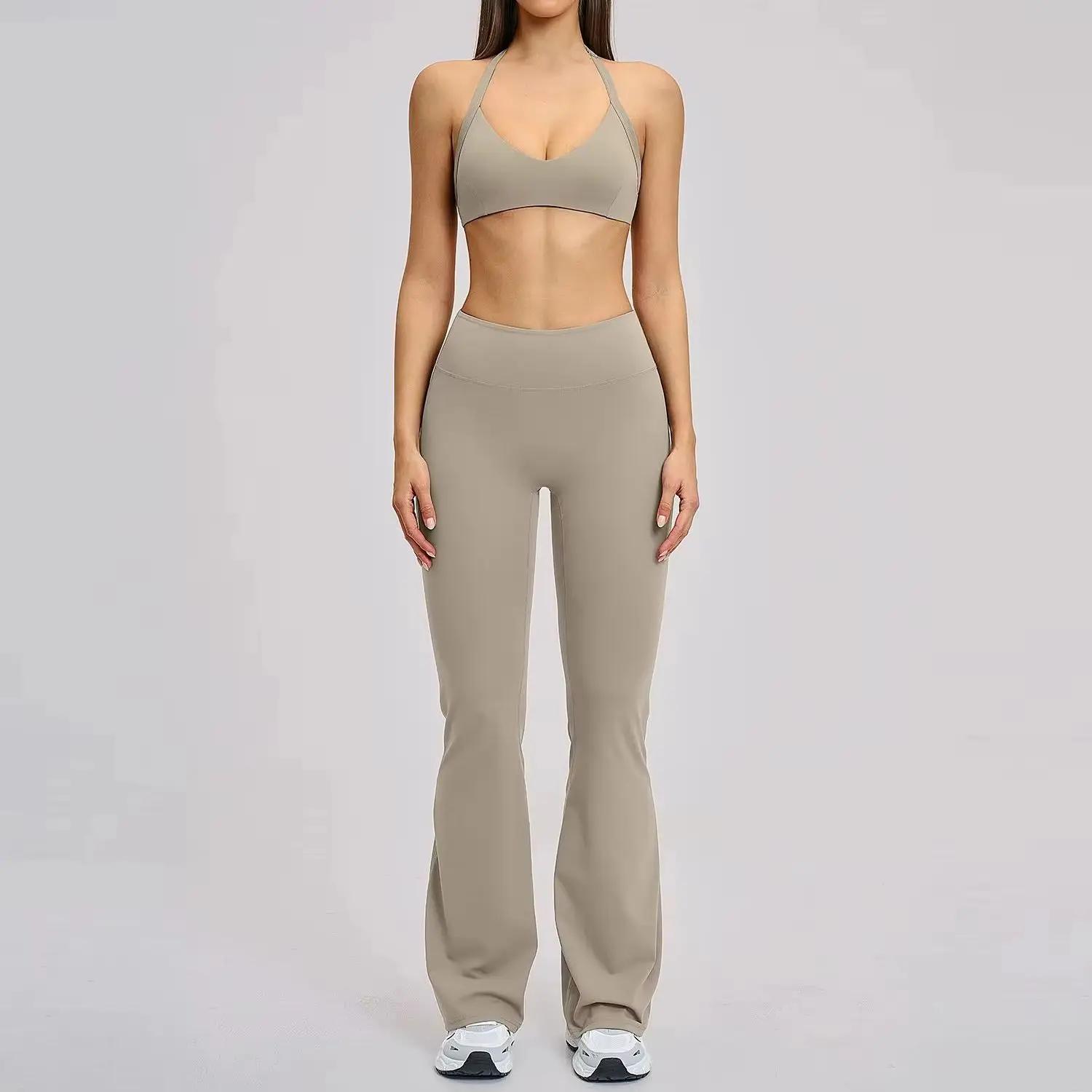 Ensemble de survêtement sans couture 2 pièces pour femme, tenue de yoga, vêtements de sport, legging