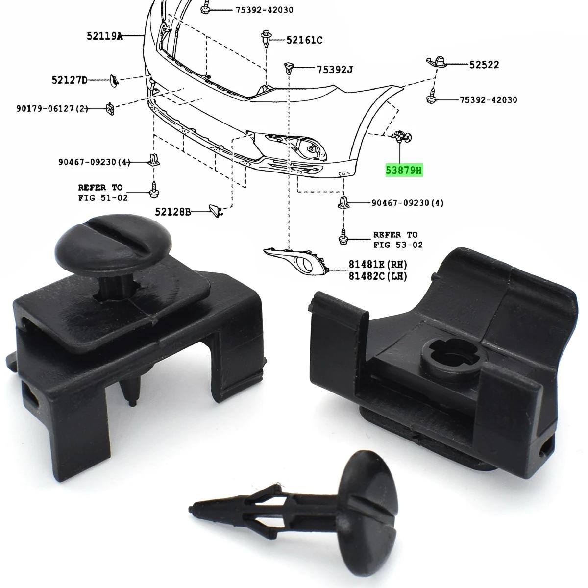 Kit de clips de couverture de pare-chocs de garde-boue avant de voiture, 20 pièces, 53879 – 28010 53