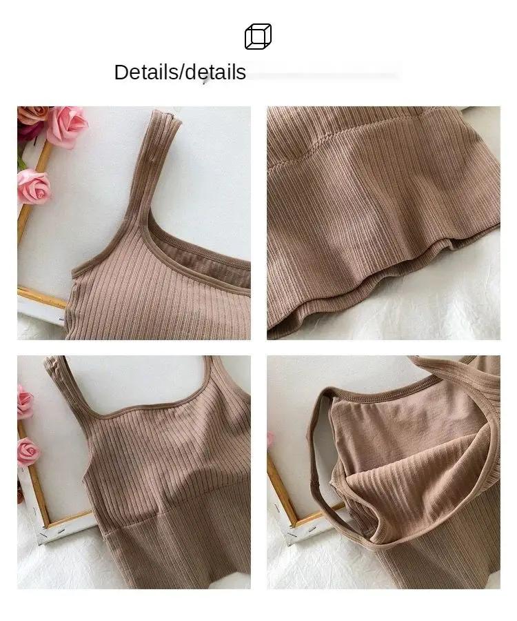 Crop top d'été pour femme, sans couture, col carré, bretelles larges, débardeur tricoté rayé, camiso