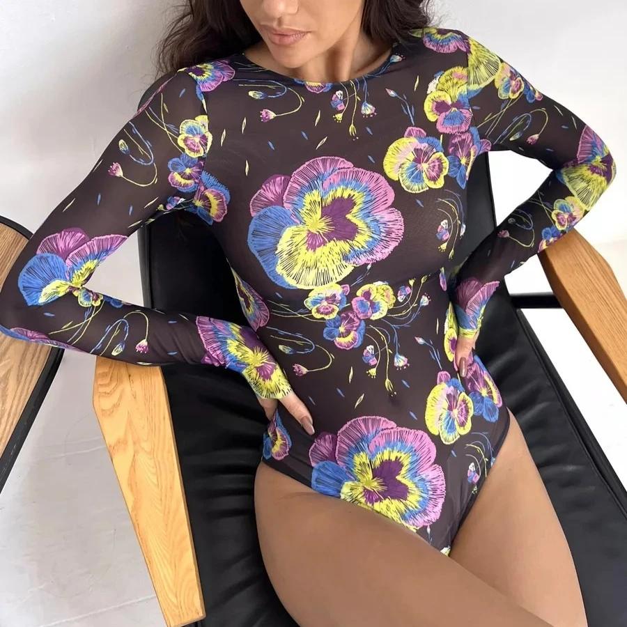 Maillot de bain tatouage à manches longues pour femmes, Protection UV, Protection contre les éruptio
