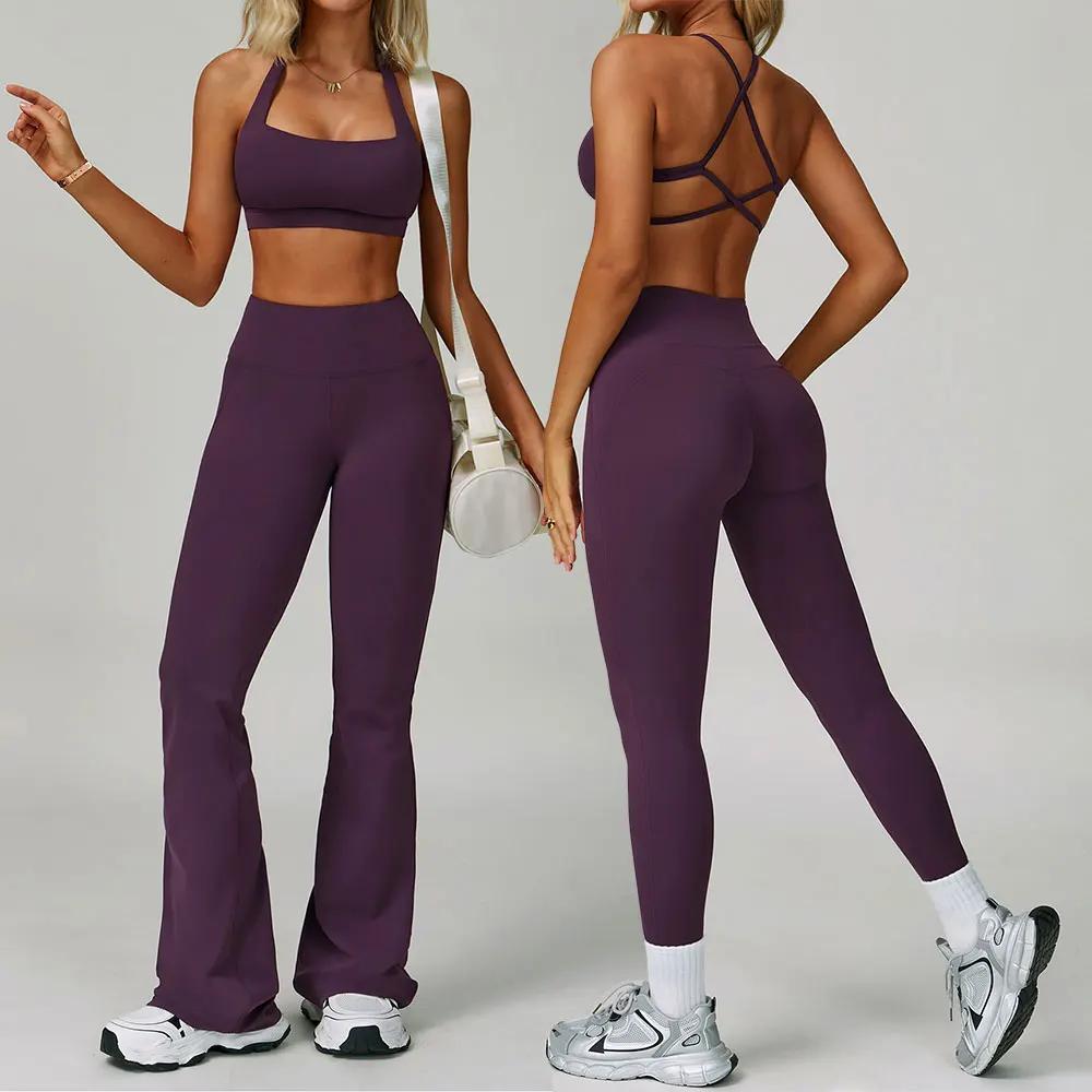 Ensemble de survêtement pour femmes 2 pièces Vêtements de fitness Ensembles de yoga Vêtements de spo