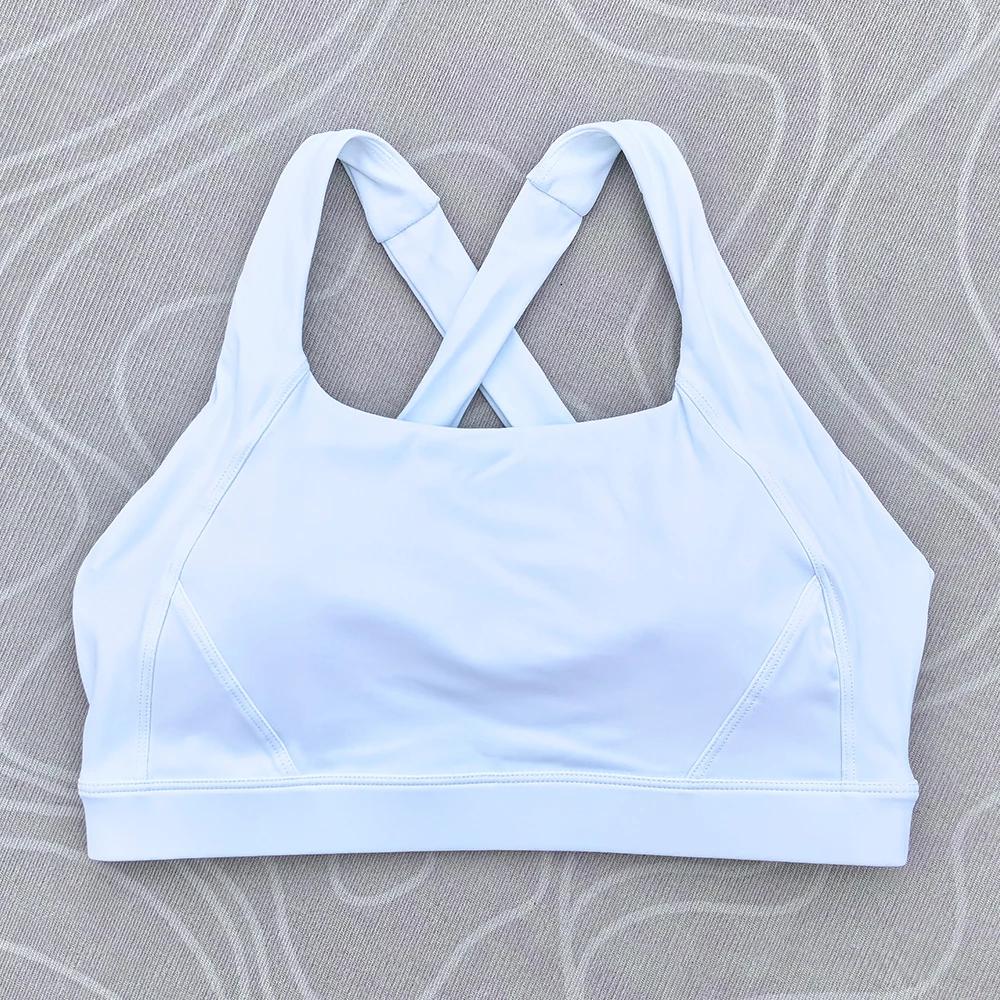 Soutien-gorge de Fitness pour femmes, couleur unie, serré, entraînement complet, dos croisé, sous-vê