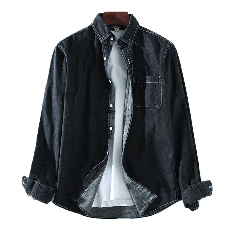 Hommes décontracté Denim chemise mode nouveau Simple décontracté coton mince Jean à manches longues