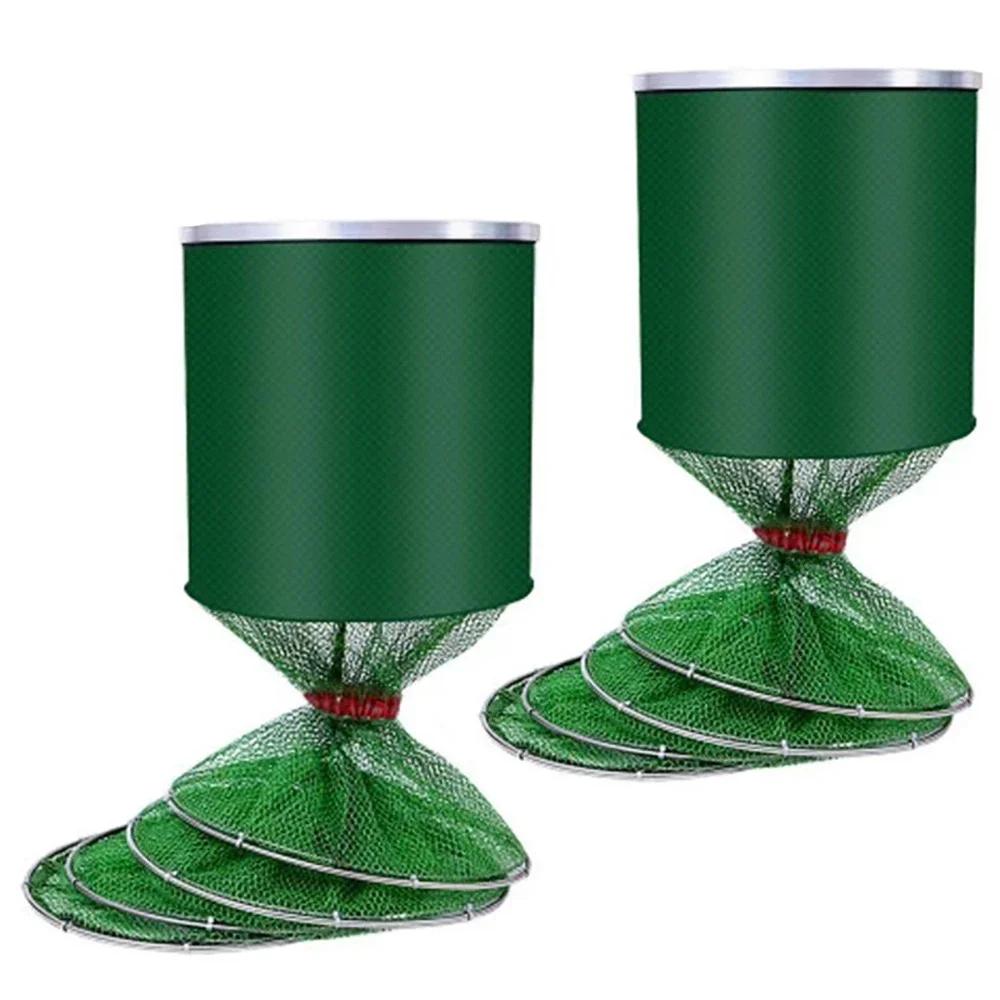 Filet de pêche pliant 1.7m 2m 2.5m 3m, piège à poisson pour crevettes, carpe, grand mangeoire pour c
