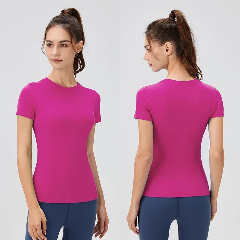 2024 femmes chemise de sport serré dessus de Yoga séchage rapide haut de sport en plein air à manche