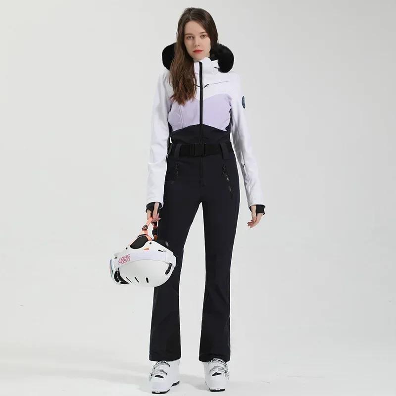 Ensemble de ski coupe-vent et imperméable pour femme, combinaison coupe-vent, veste de snowboard, ta