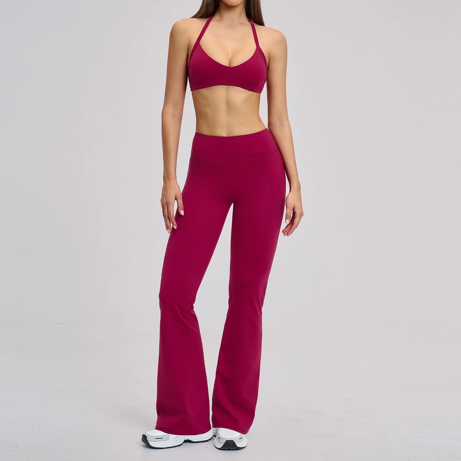 Ensemble de survêtement sans couture 2 pièces pour femme, tenue de yoga, vêtements de sport, legging