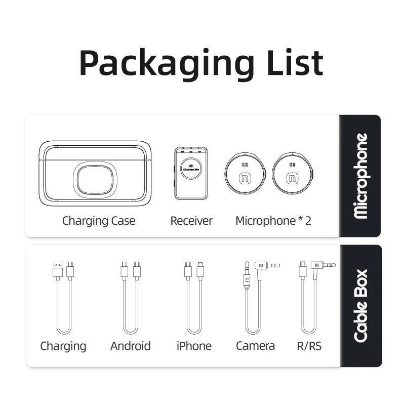 NUNAVO Microphone sans fil pour Insta360 One R, pour Insta360 one rs Microphone sans fil audio, pas
