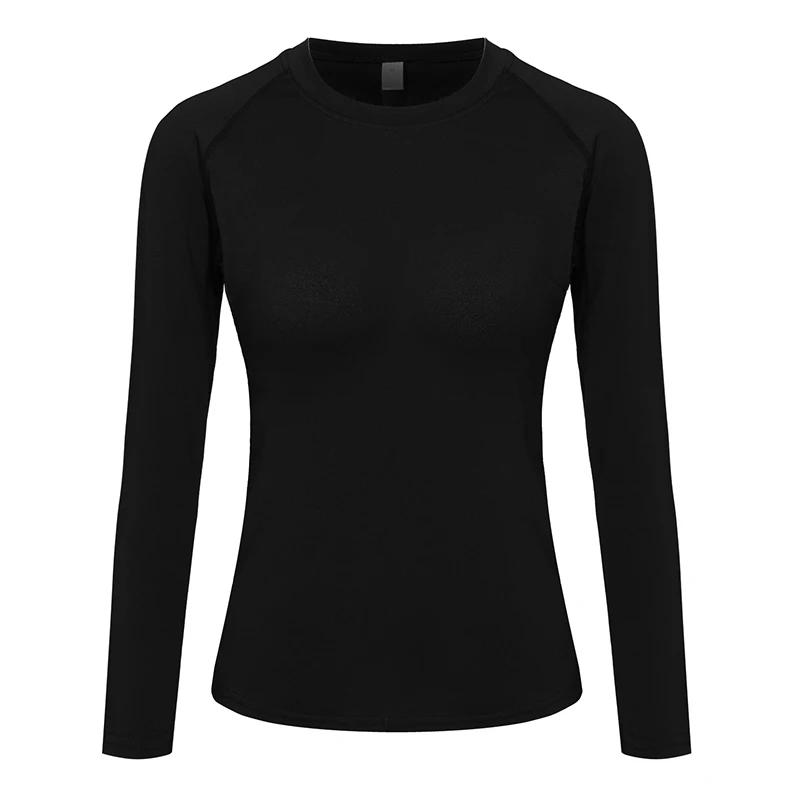 Chemise de Compression pour femmes, Yoga athlétique, course à pied, T-Shirt à manches longues, print