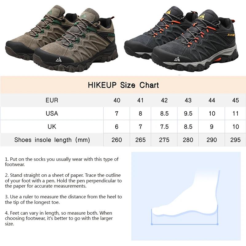 HIKEUP-Chaussures d'extérieur respirantes et anti-éclaboussures pour hommes, chaussures de randonnée