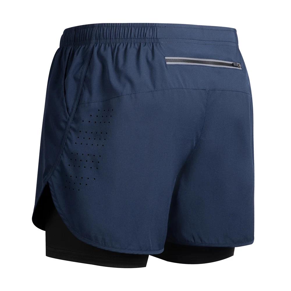 Short de course réfléchissant d'été pour hommes, short de Fitness à séchage rapide, double couche, s
