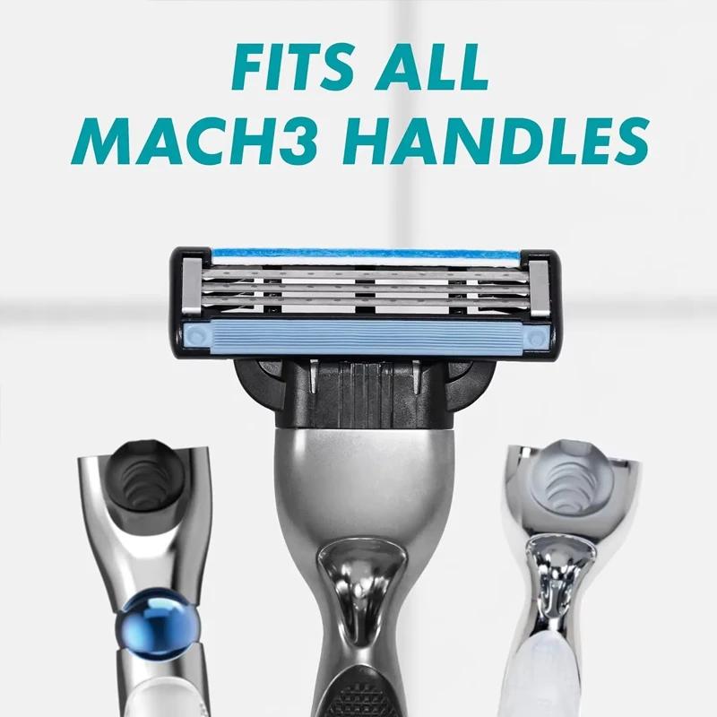 Recharges de lames de rasoir Gillette Mach3 pour hommes, 4/8 recharges de lames de rasoir avec bande