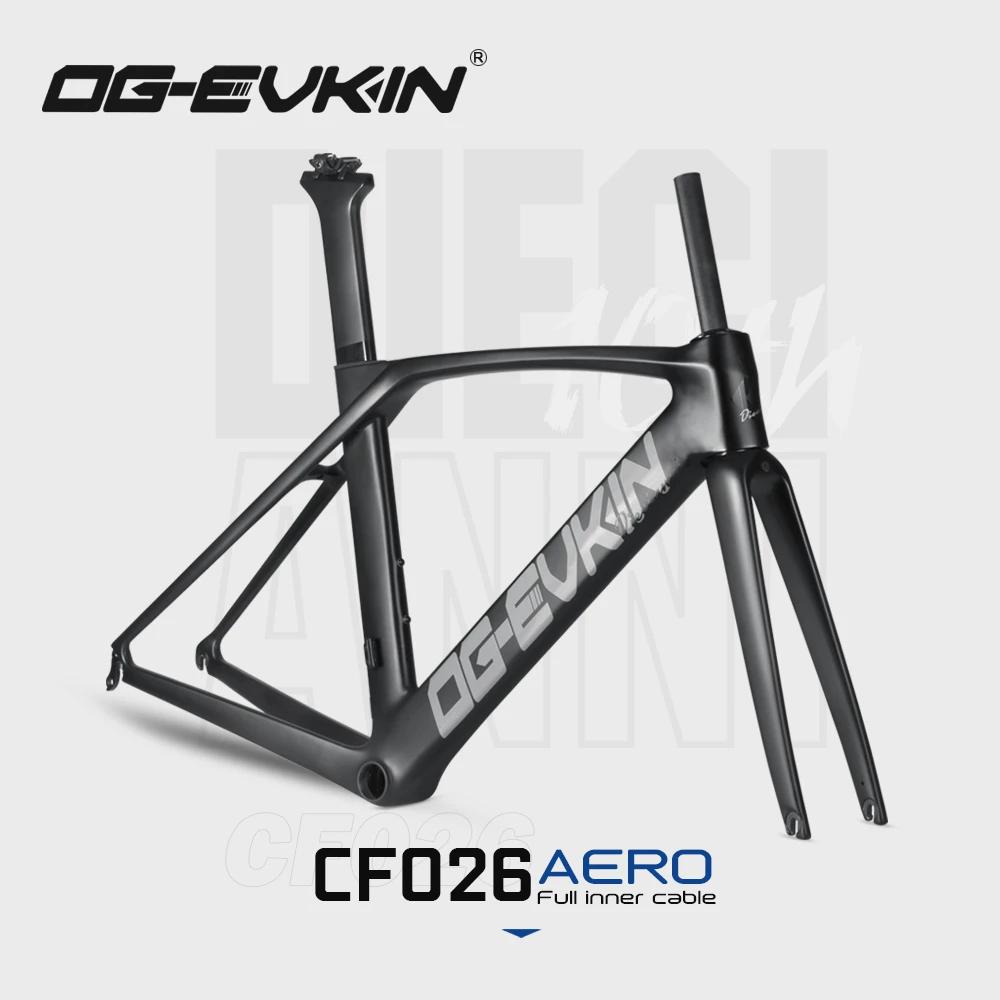 Cadre de route en carbone AERO noir OG-EVKIN Routage interne du câble Jante de vélo V-Brake BB86 700