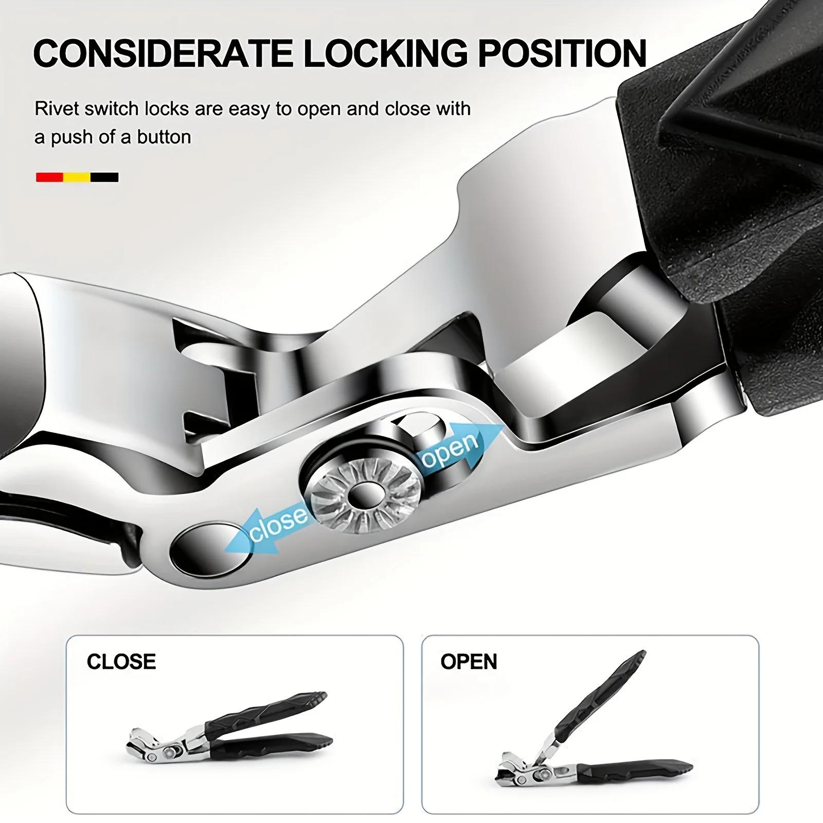 Coupe-ongles professionnel en acier inoxydable pour personnes âgées, mâchoire large, tête coudée, la