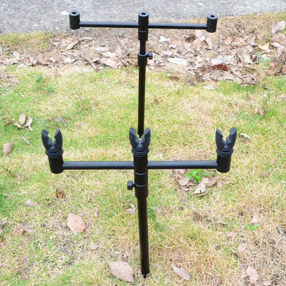 Pack de Rod pod Support système 3 cannes de pêche Buzz bars et Piques avec 3 rod rest heads dans un