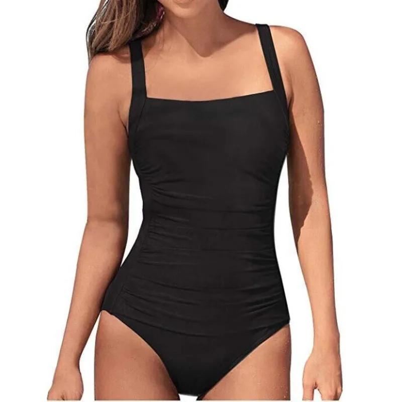 Une pièce grands maillots de bain fermé grande taille maillots de bain Push Up femme corps maillots