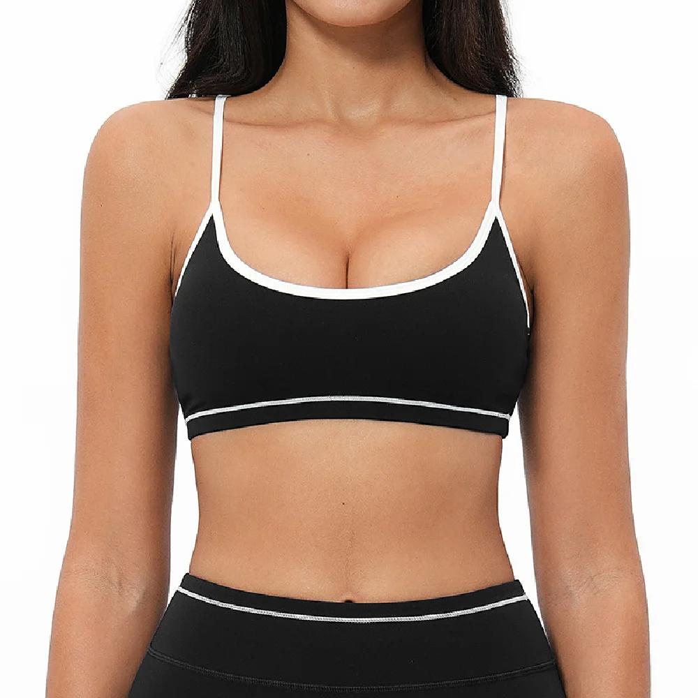 Soutien-gorge de yoga sexy bicolore pour femme, antichoc, à séchage rapide, pour le fitness et l'ent