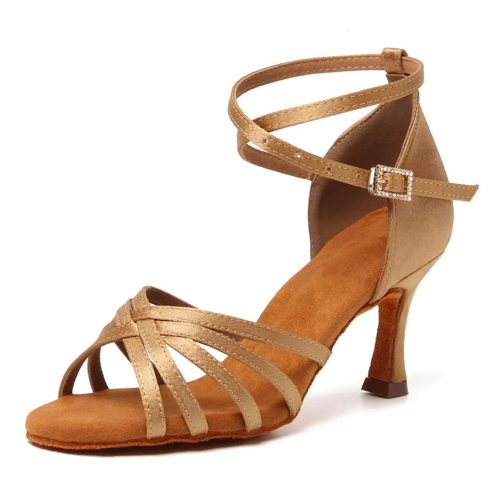 Chaussures de danse latine à talons hauts pour femmes, l'offre elles en daim, talons cubains, danse