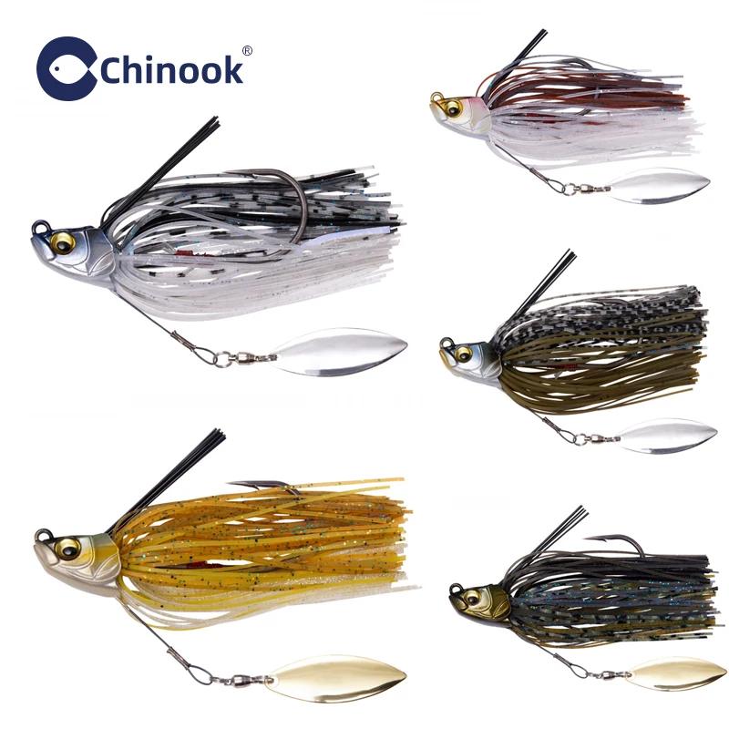 1 pièce 13g Jig métallique pour la pêche au bar, avec jupe en silicone, type Chatterbait, Spinnerbai