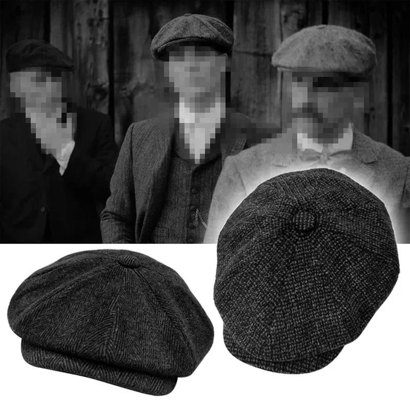 Casquettes Newsboy Rétro pour Hommes, Chapeaux Octogonaux, Chapeaux de Peintre Britanniques, Bérets