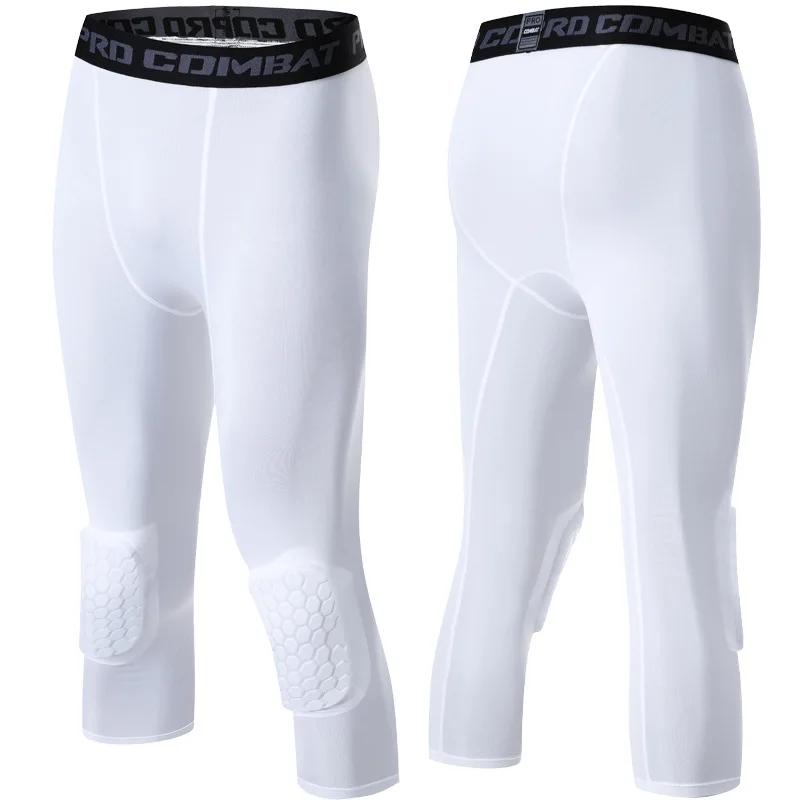 Genouillères nid d'abeille hommes protection basket - Leggings compression 3/4 anti-collision sport