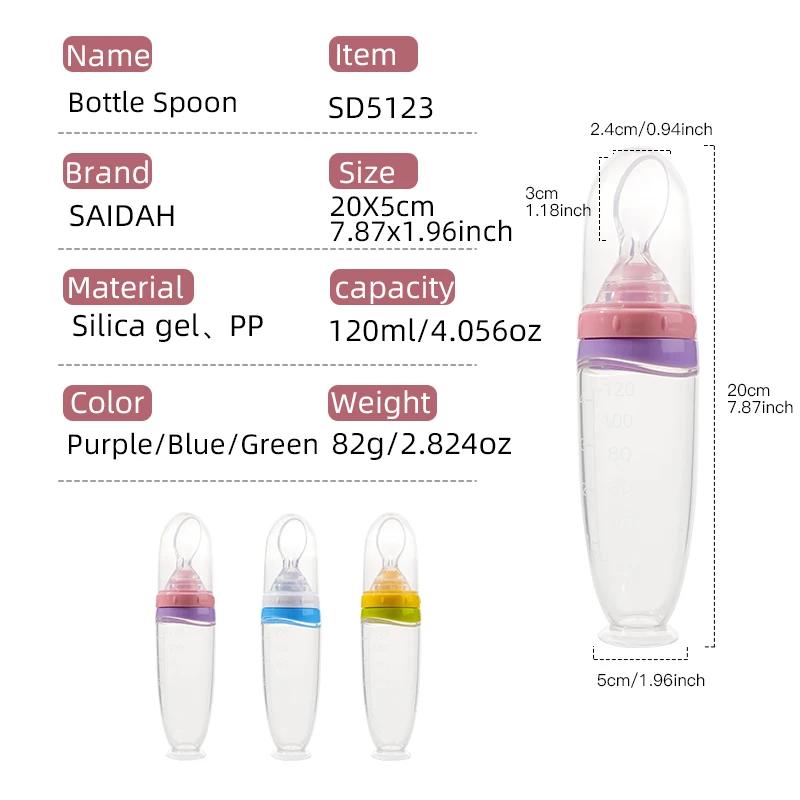 Mangeoire à presser en Silicone liquide pour bébé, 120 ml/4oz | Distributeur de purée de fruits et