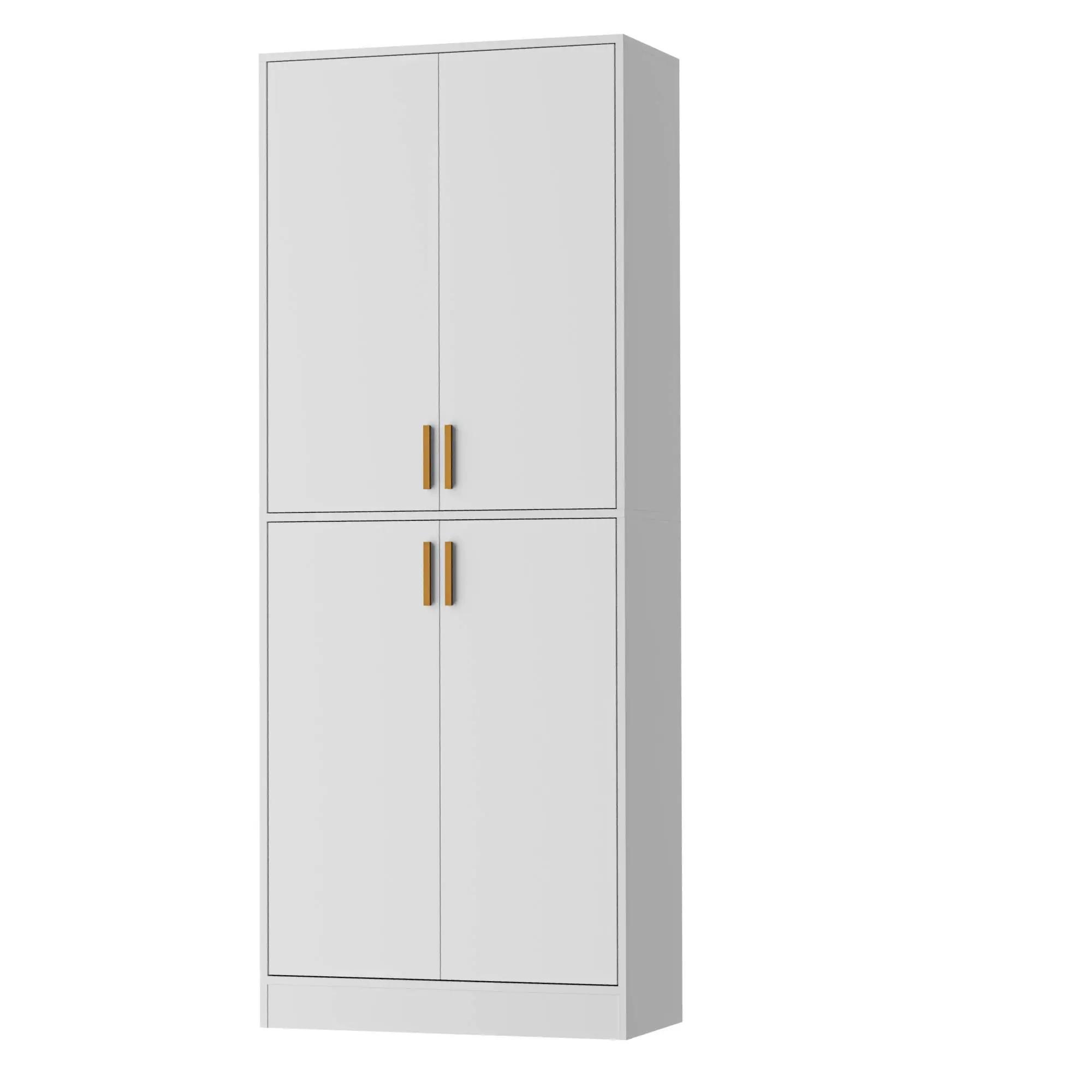 Garde-manger de cuisine de 71 po de haut, armoire autoportante avec étagères et portes réglables pou