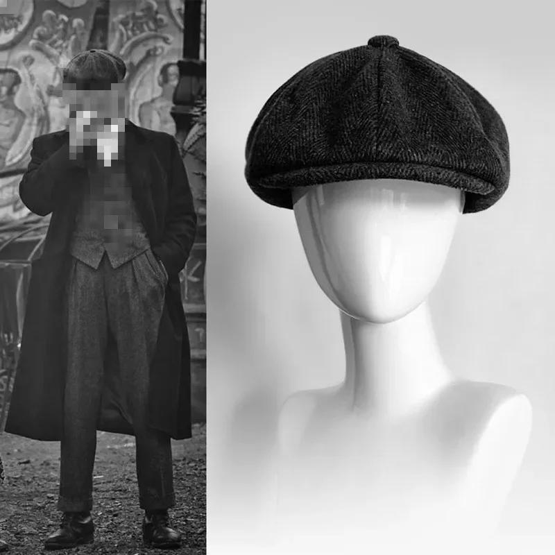 Casquettes Newsboy Rétro pour Hommes, Chapeaux Octogonaux, Chapeaux de Peintre Britanniques, Bérets