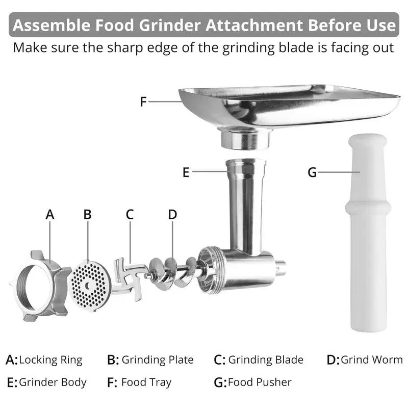 Hachoir à viande durable en acier inoxydable, accessoire pour broyeur à viande, compatible avec le c