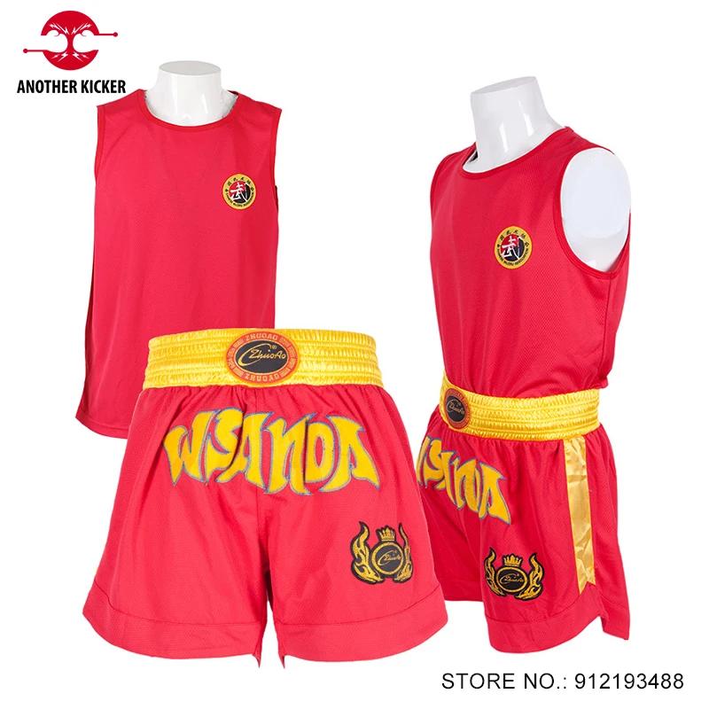 Muay Thai Shorts Singlet Ensemble Combinaison de boxe Hommes Femmes Enfants Sanda Wushu Uniforme d'a
