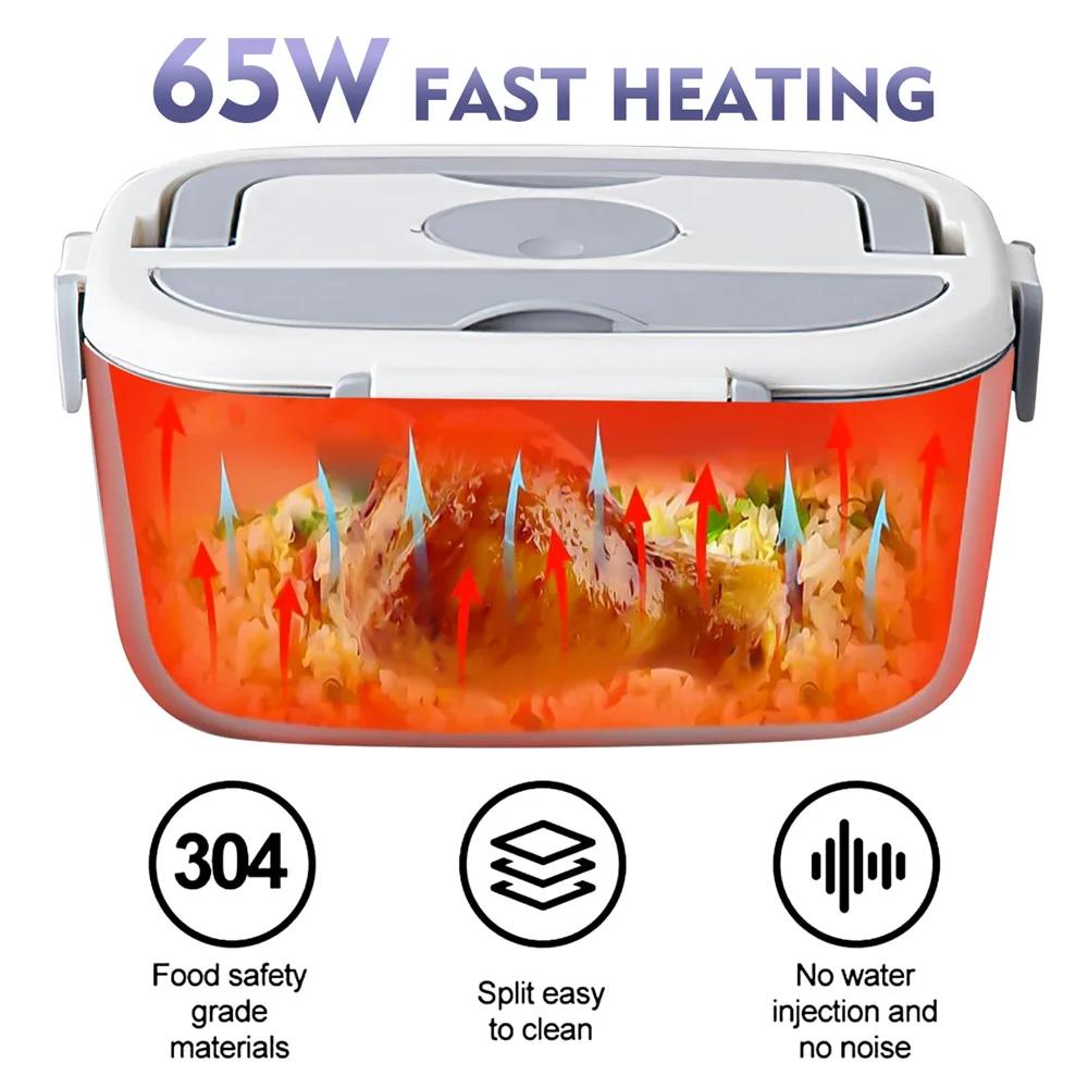 Boîte à déjeuner électrique 65W 1,5 l, chauffe-aliments Portable pour voiture ou maison, anti-fuite,