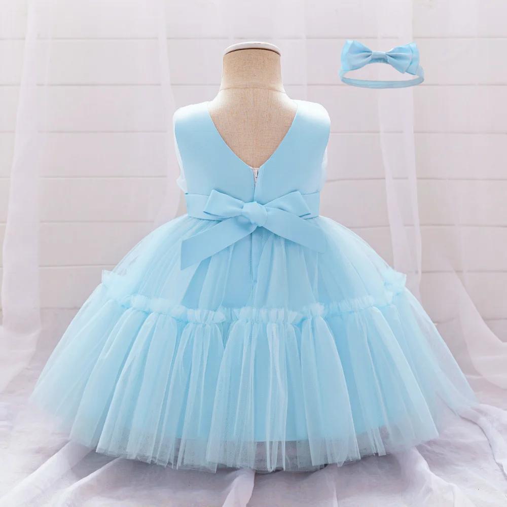 Robes de baptême pour bébés filles, tenue de princesse élégante pour fête de mariage, en Tulle, vête