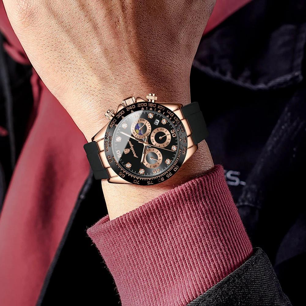 POEDAGAR mode luxe hommes montre-bracelet chronographe Date haute qualité Quartz homme montre étanch