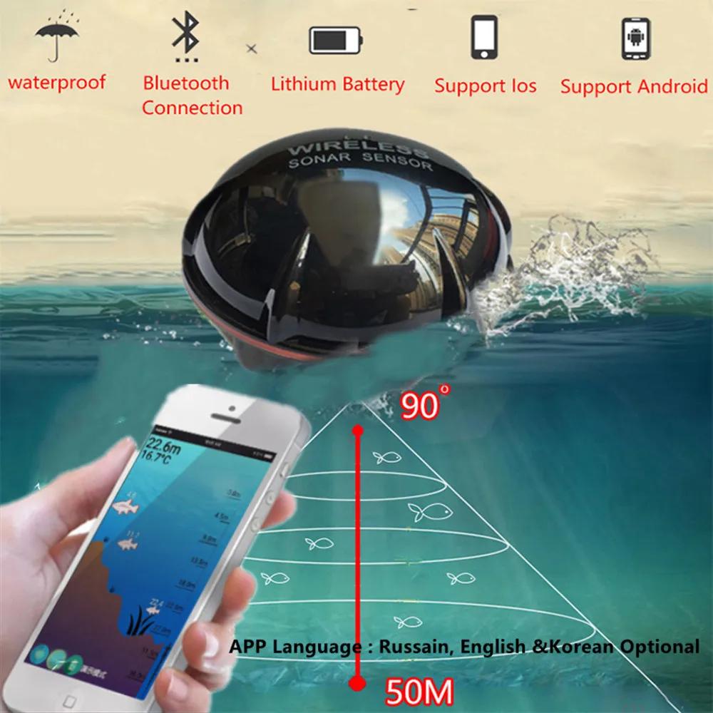 PUPOPAN 100M tout nouveau téléphone Intelligent détecteur de poisson Sonar Bluetooth détecteur de po