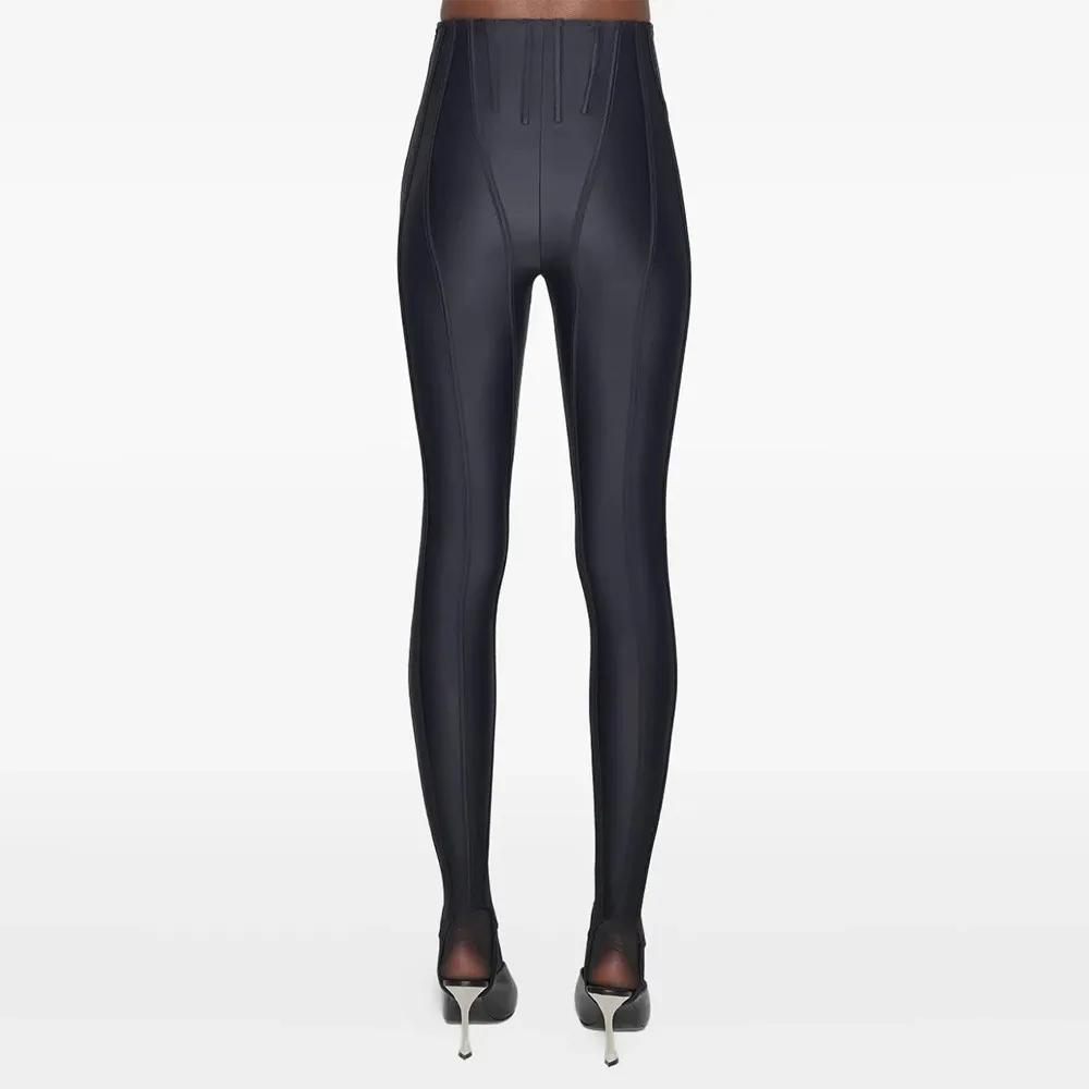 TWOTWINSTYLE solide épissé plis Chic pantalon femme taille haute minceur Streetwear minimaliste femm